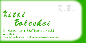 kitti bolcskei business card